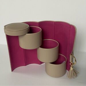 Vlando Travel Jewelry Box Container New Women 3-Layers Snap Great Gift! 7.5”